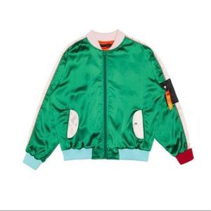 Atelier New Regime “Never Had Shit” satin bomber jacket